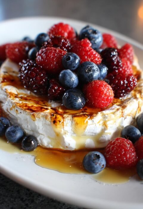 Baked brie with honey and berries