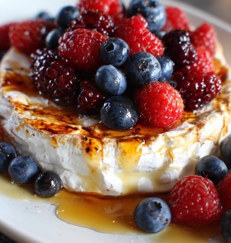 Baked brie with honey and berries