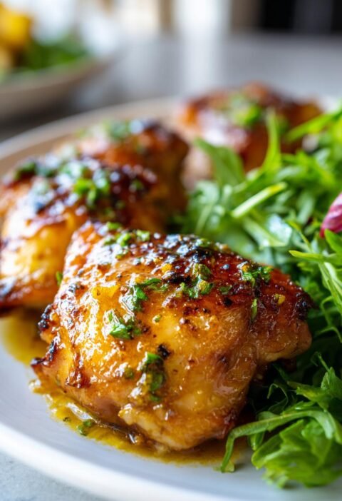Baked honey mustard chicken thighs