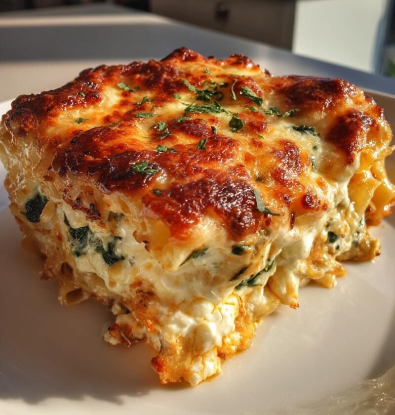 Baked ziti with ricotta and spinach
