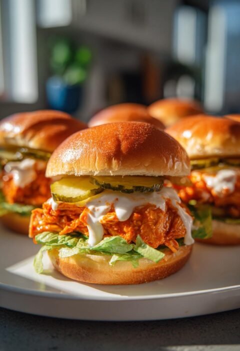 Buffalo chicken sliders for game day
