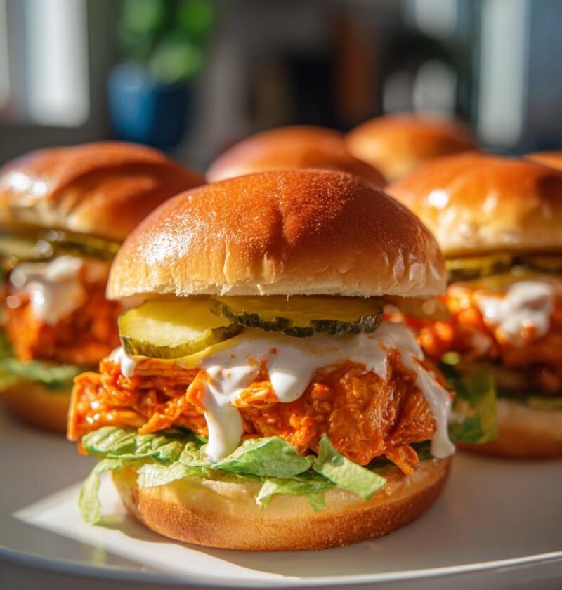 Buffalo chicken sliders for game day