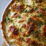 Cheesy cabbage gratin with garlic butter