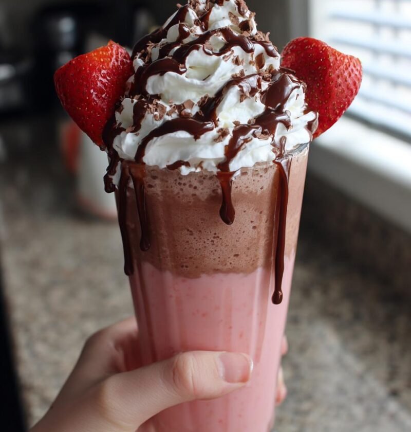 Chocolate strawberry milkshake