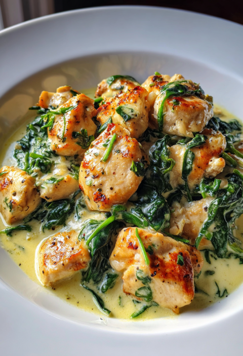 Creamy lemon chicken with spinach