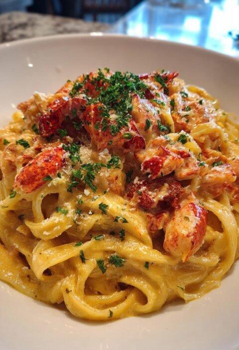 Creamy lobster pasta