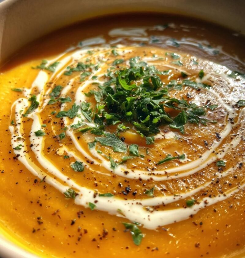 Creamy roasted cauliflower soup