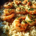 Garlic butter shrimp rice skillet