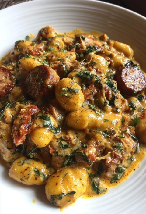 One-pot creamy sausage gnocchi