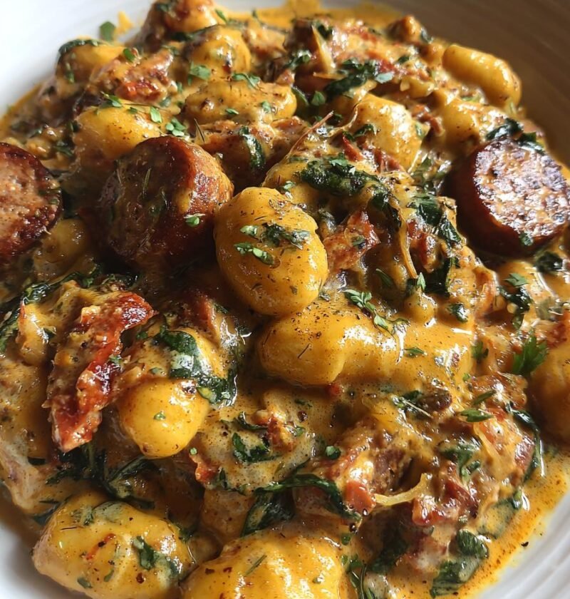 One-pot creamy sausage gnocchi