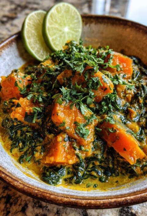 Pumpkin and spinach coconut curry