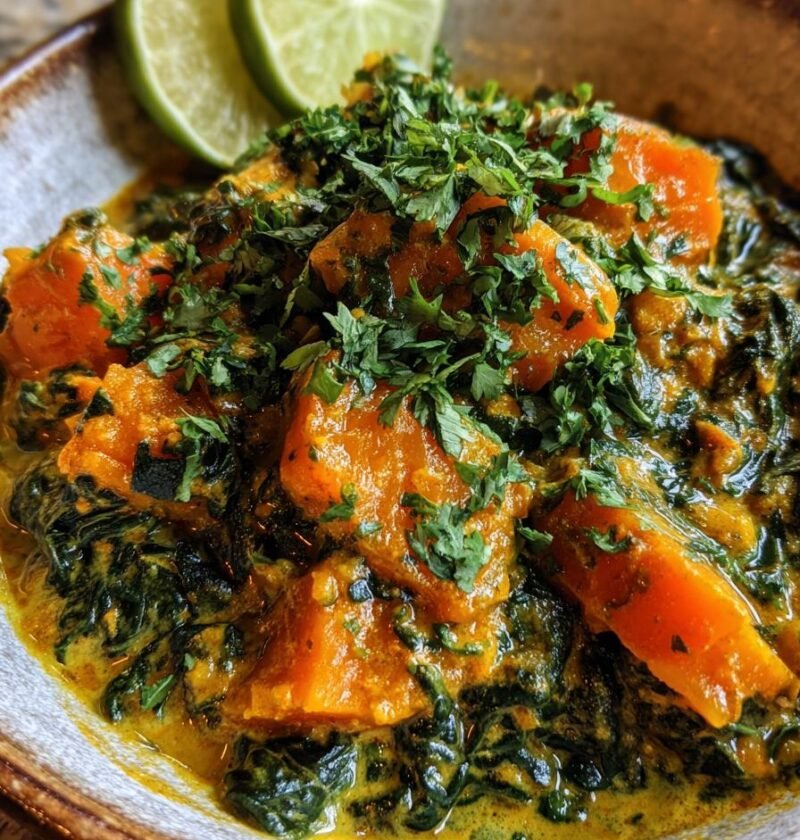 Pumpkin and spinach coconut curry