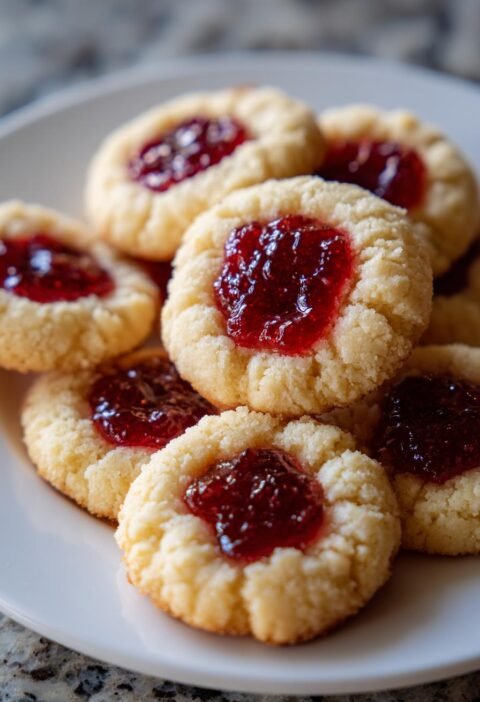 Raspberry thumbprint cookies