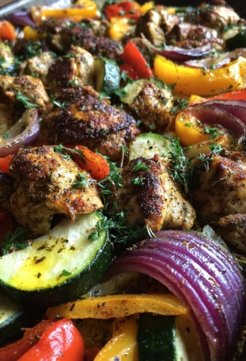 Sheet pan shawarma chicken and vegetables