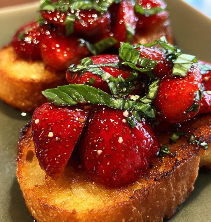Strawberry basil bruschetta