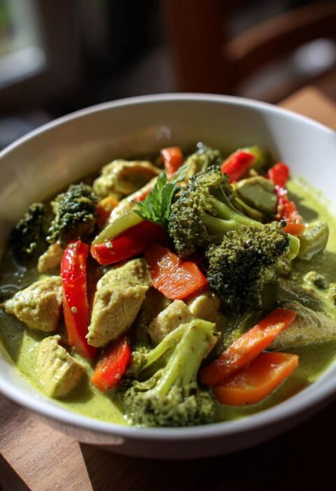 Thai green curry with mixed vegetables