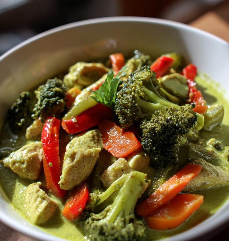 Thai green curry with mixed vegetables