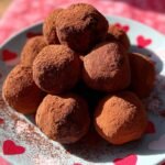 Valentine’s Day chocolate truffles with three ingredients