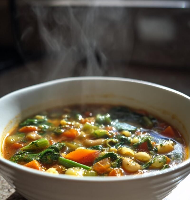 Vegetable-packed minestrone soup