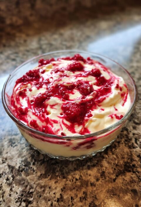 White chocolate raspberry mousse