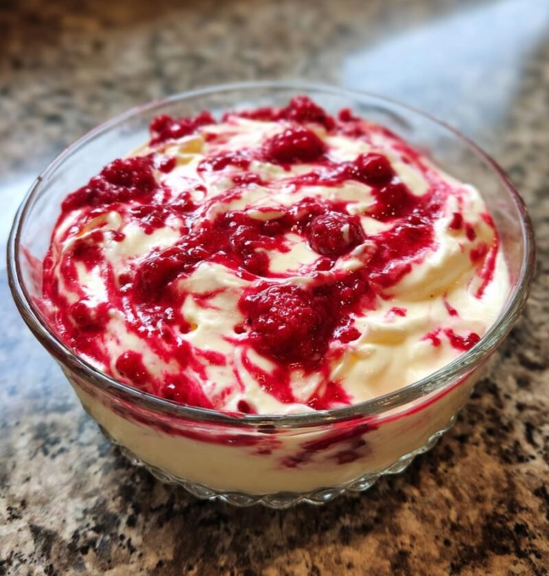 White chocolate raspberry mousse