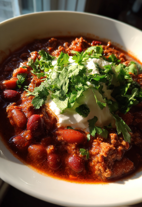 slow cooker turkey chili with beans smoky spices