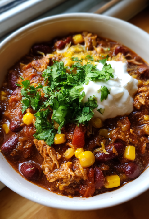 slow cooker turkey chili with smoky beans and sweet corn
