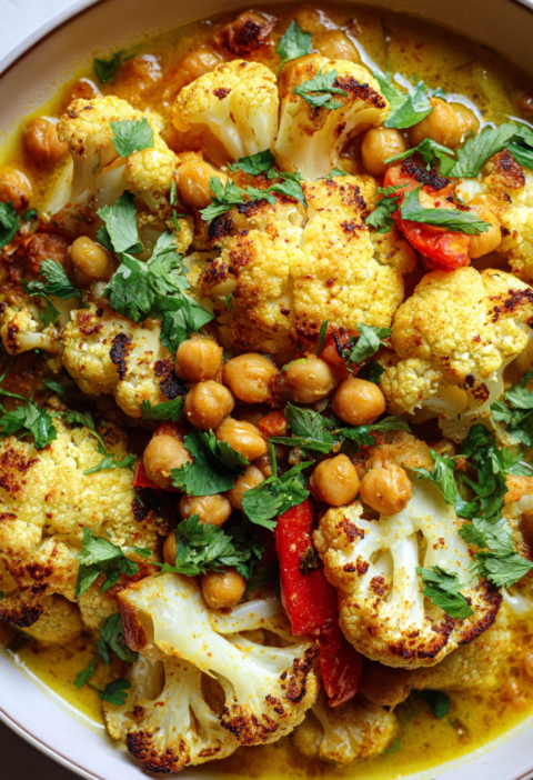 Cauliflower chickpea masala