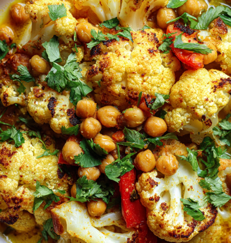 Cauliflower chickpea masala