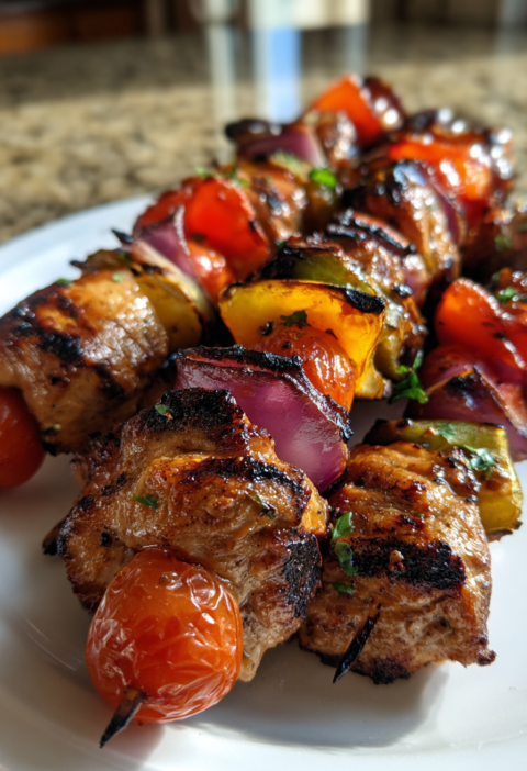 Grilled turkey kebabs