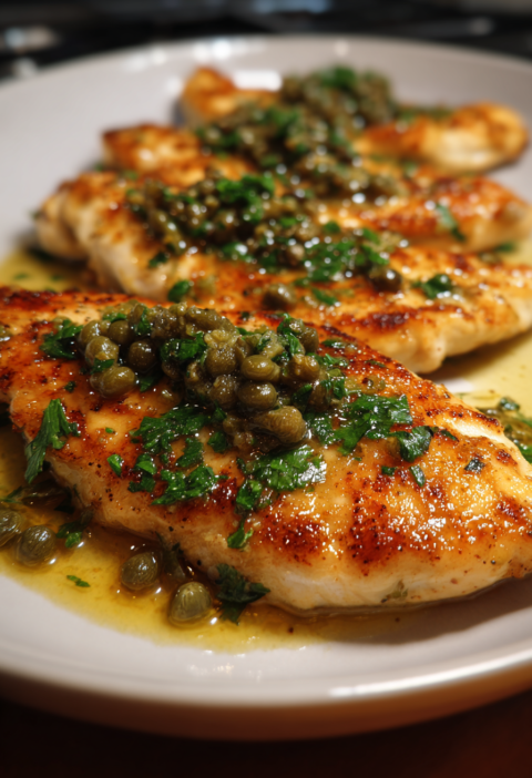 Healthy chicken piccata