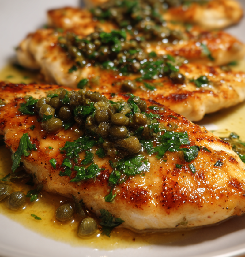 Healthy chicken piccata