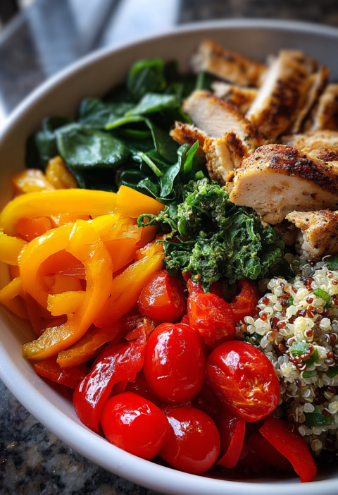 Healthy dinner protein bowl