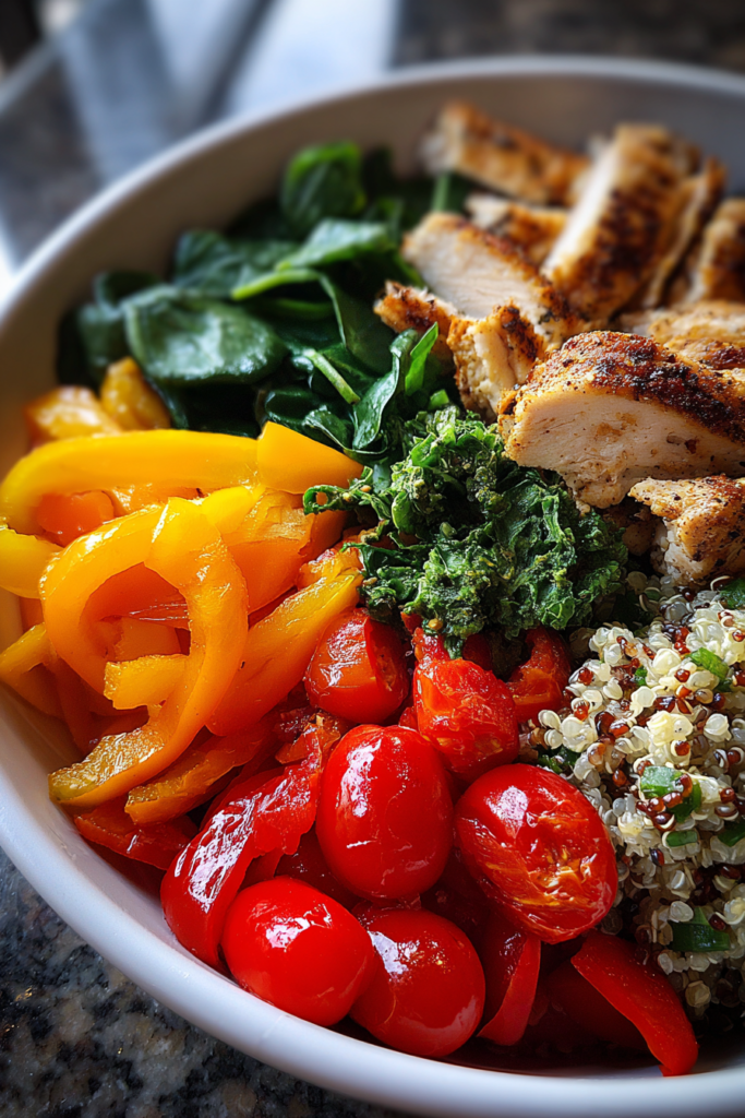 Healthy dinner protein bowl