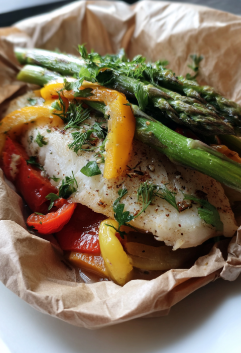 Healthy fish en papillote