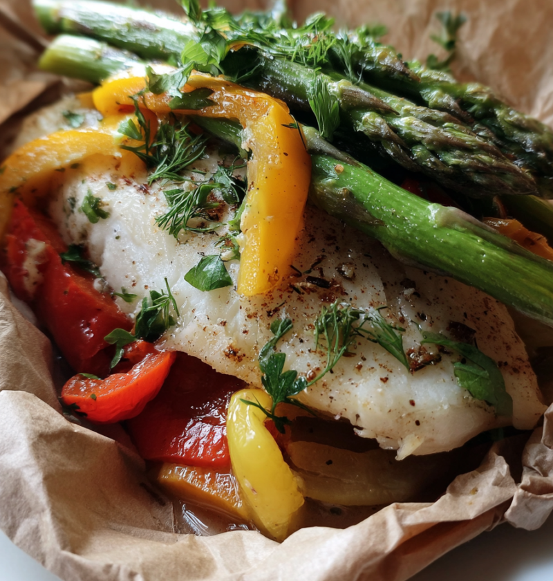 Healthy fish en papillote