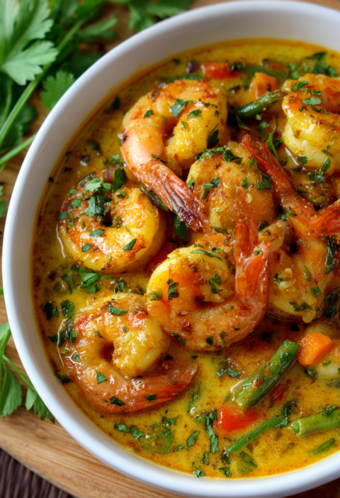 Healthy shrimp coconut curry