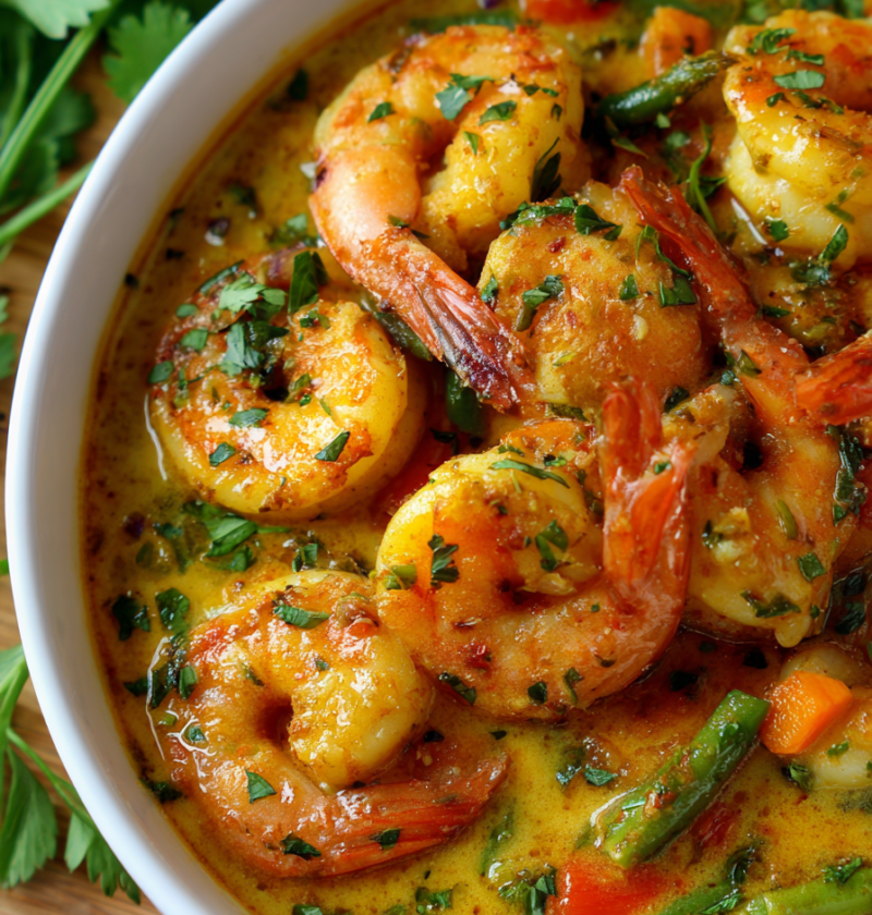 Healthy shrimp coconut curry