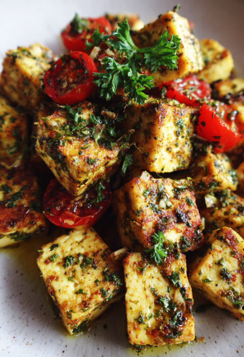 Mediterranean baked tofu