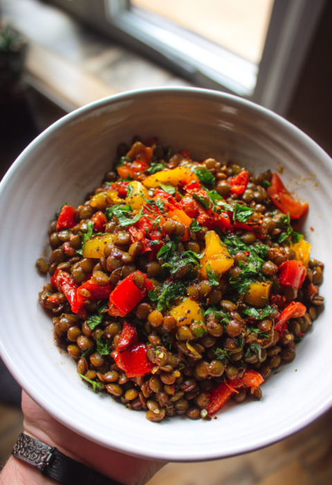Moroccan spiced lentil bowl