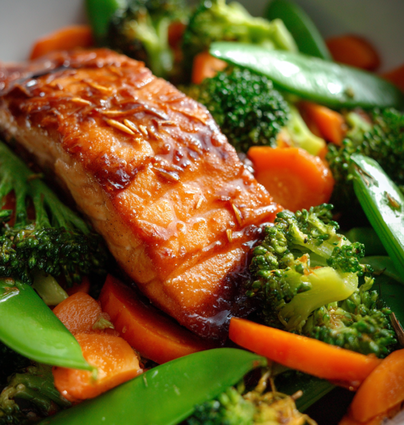 Salmon miso vegetable bowl