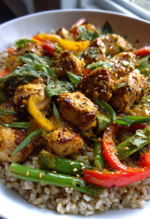 Sesame ginger chicken bowl