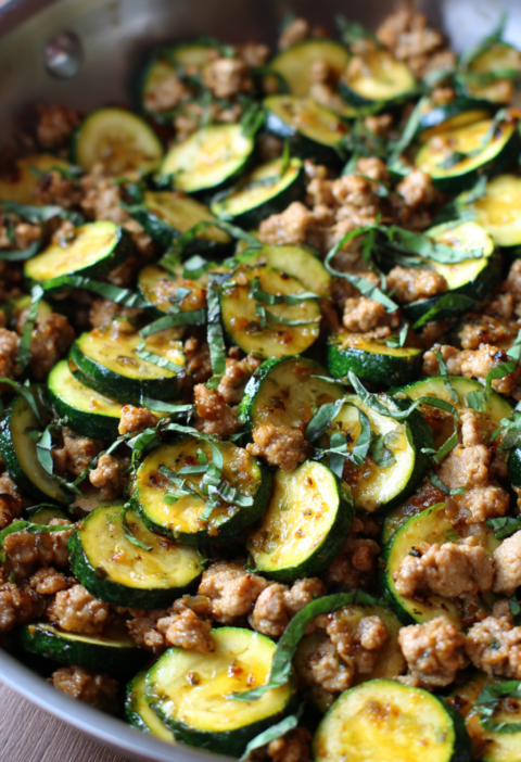 Turkey zucchini skillet