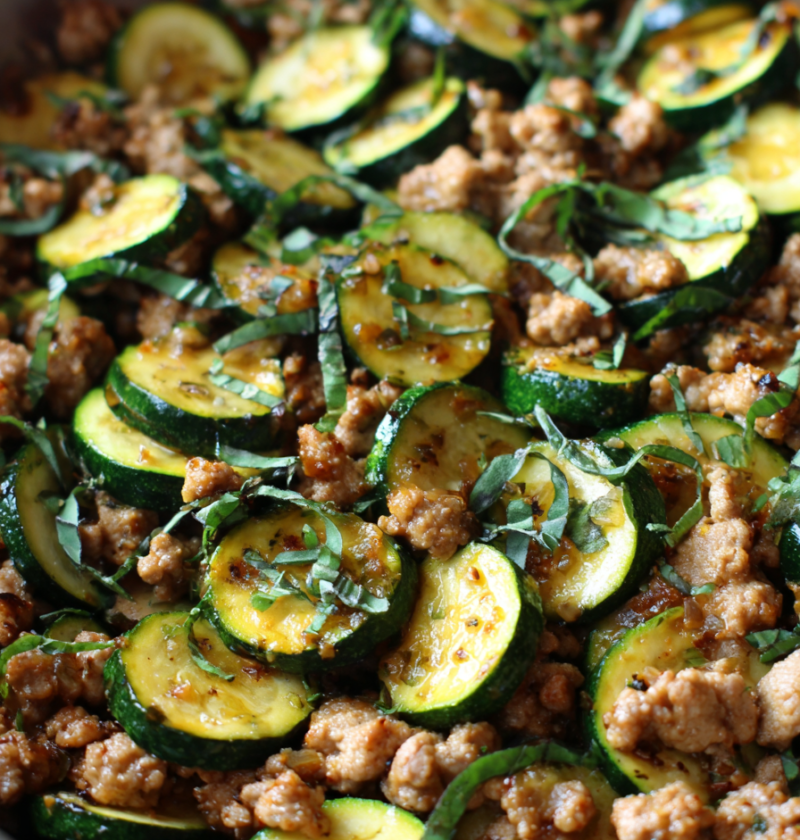 Turkey zucchini skillet