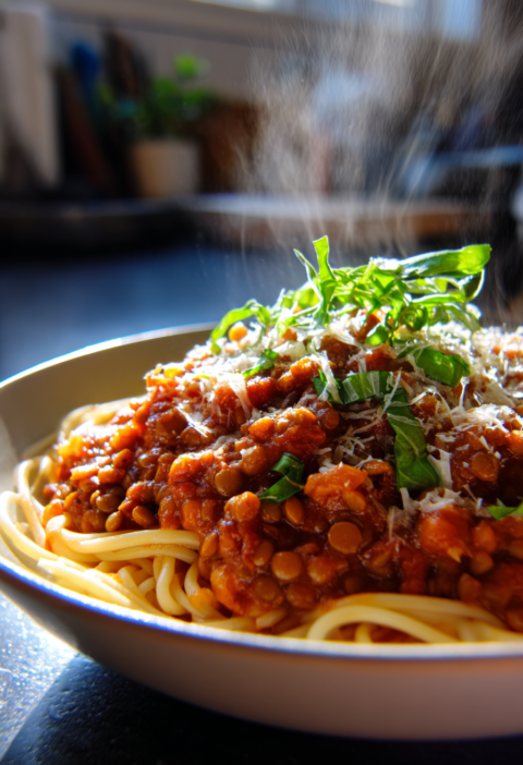 Vegetable lentil bolognese