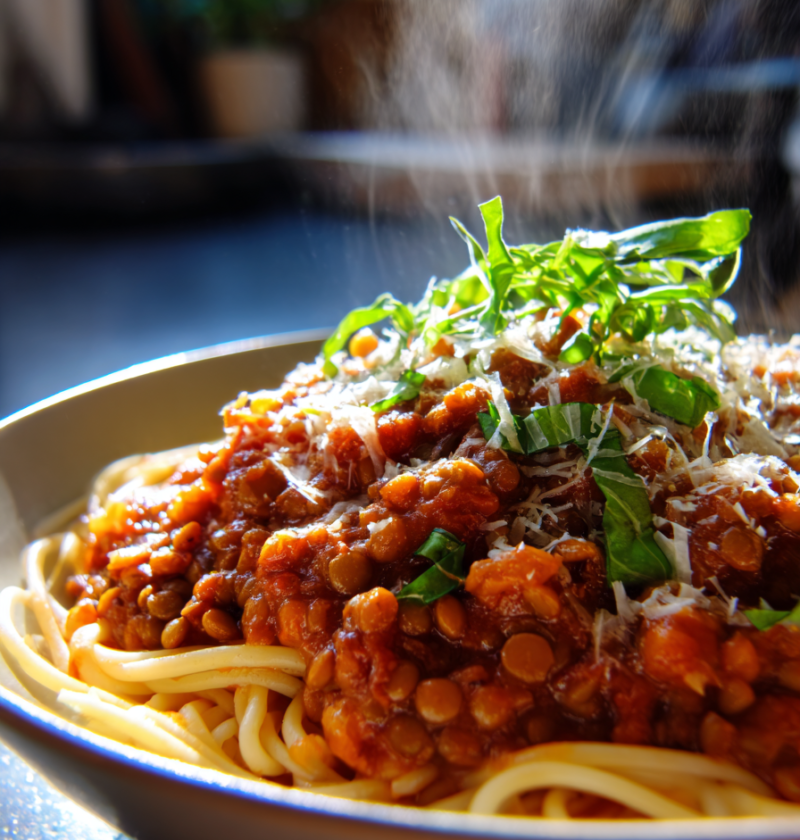 Vegetable lentil bolognese
