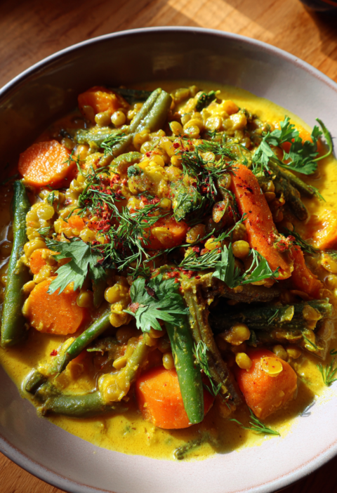 Vegetable mung bean curry