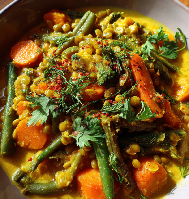 Vegetable mung bean curry
