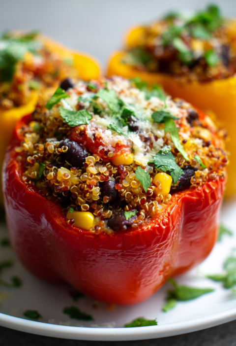 Vegetable quinoa stuffed peppers