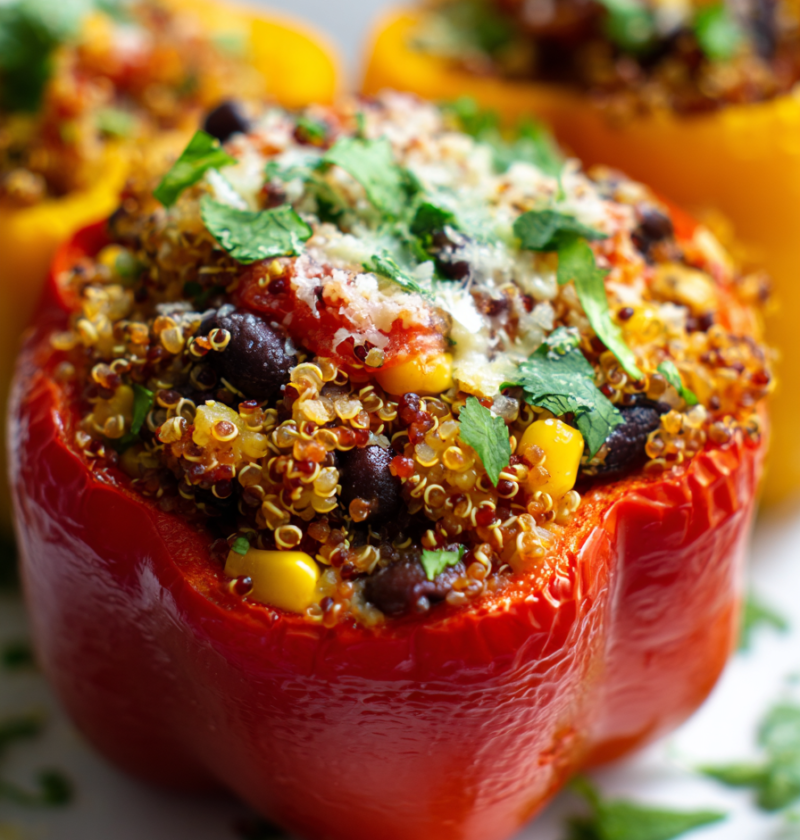 Vegetable quinoa stuffed peppers